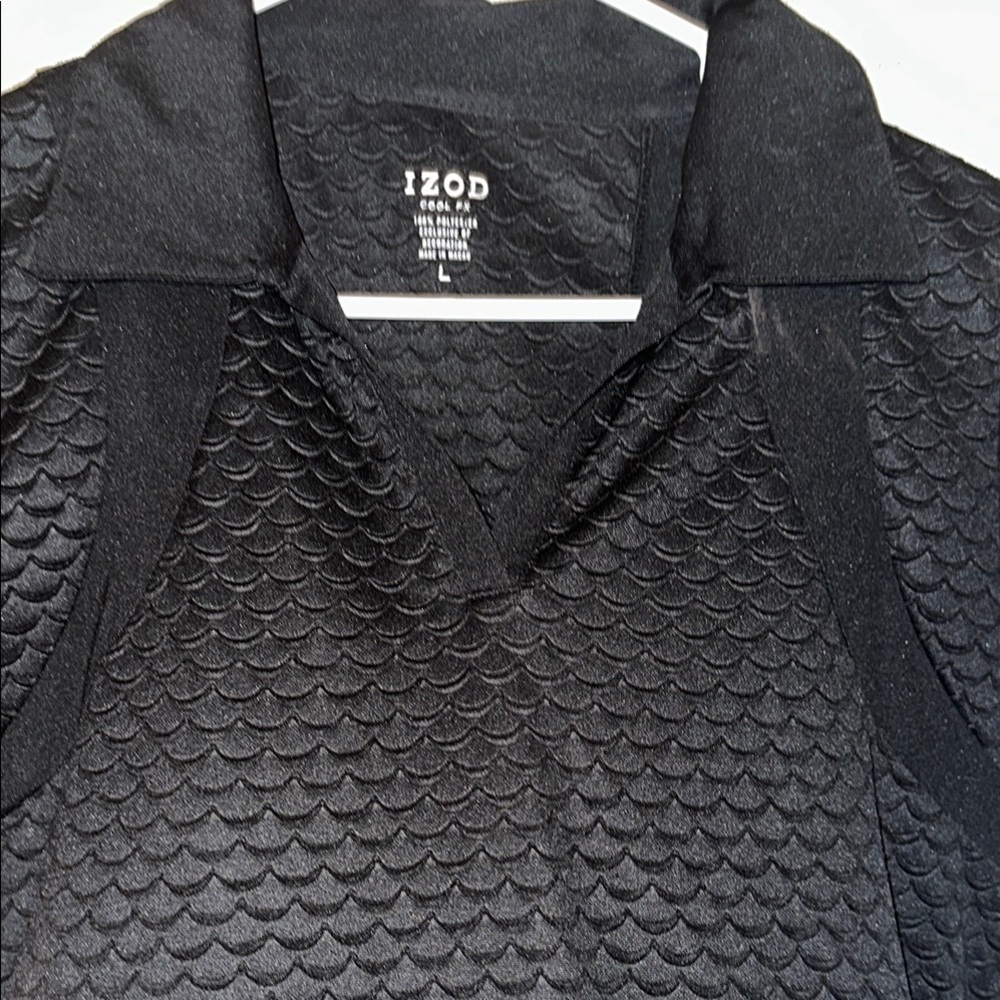 IZOD Cool FX Women's Black Polo Textured Top. Dry-fit Size L Golf Athletic - Picture 5 of 6